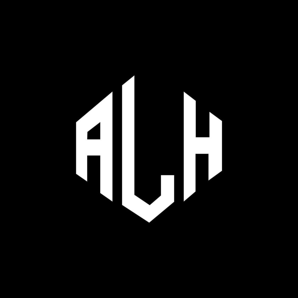 création de logo de lettre alh avec forme de polygone. création de logo en forme de polygone et de cube alh. modèle de logo vectoriel alh hexagone couleurs blanches et noires. monogramme alh, logo d'entreprise et immobilier.