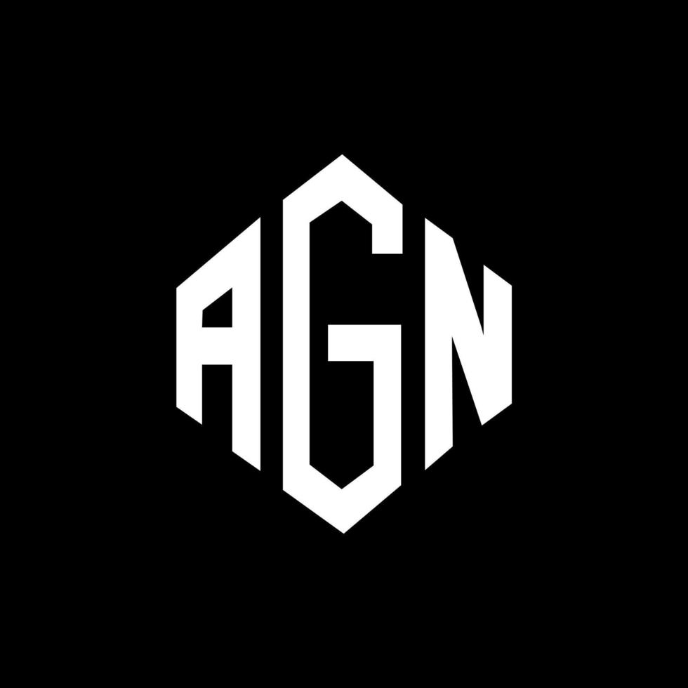 création de logo de lettre agn avec forme de polygone. création de logo en forme de polygone et de cube agn. modèle de logo vectoriel agn hexagone couleurs blanches et noires. monogramme agn, logo d'entreprise et immobilier.