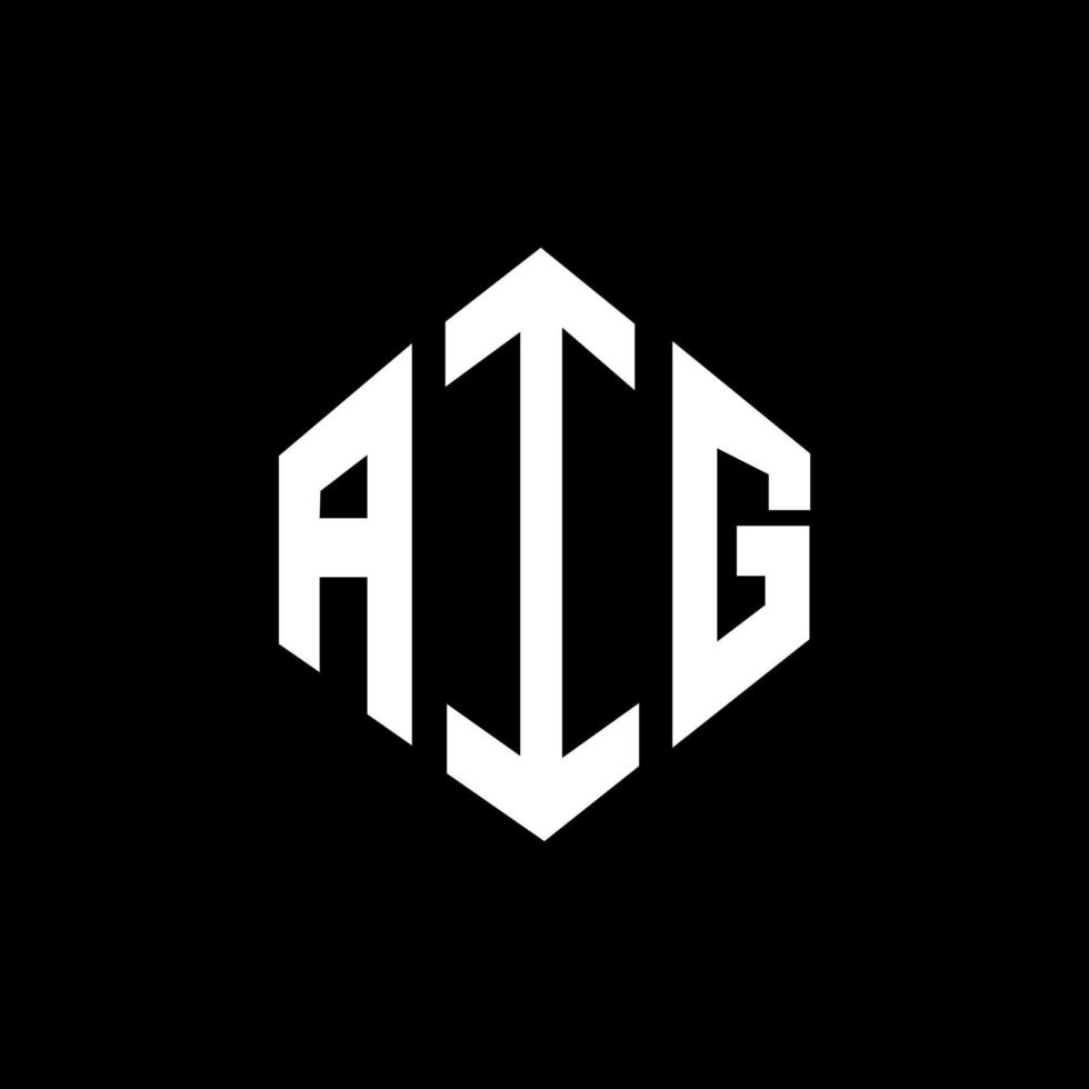 création de logo de lettre aig avec forme de polygone. création de logo en forme de polygone et de cube aig. modèle de logo vectoriel aig hexagone couleurs blanches et noires. monogramme aig, logo d'entreprise et immobilier.