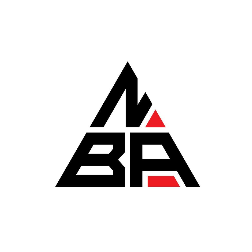 création de logo de lettre triangle nba avec forme de triangle. monogramme de conception de logo triangle nba. modèle de logo vectoriel triangle nba avec couleur rouge. logo triangulaire nba logo simple, élégant et luxueux.