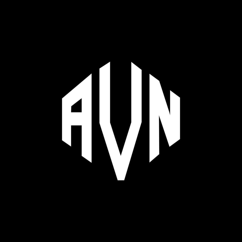 création de logo de lettre avn avec forme de polygone. création de logo en forme de polygone et de cube avn. modèle de logo vectoriel avn hexagone couleurs blanches et noires. monogramme avn, logo d'entreprise et immobilier.