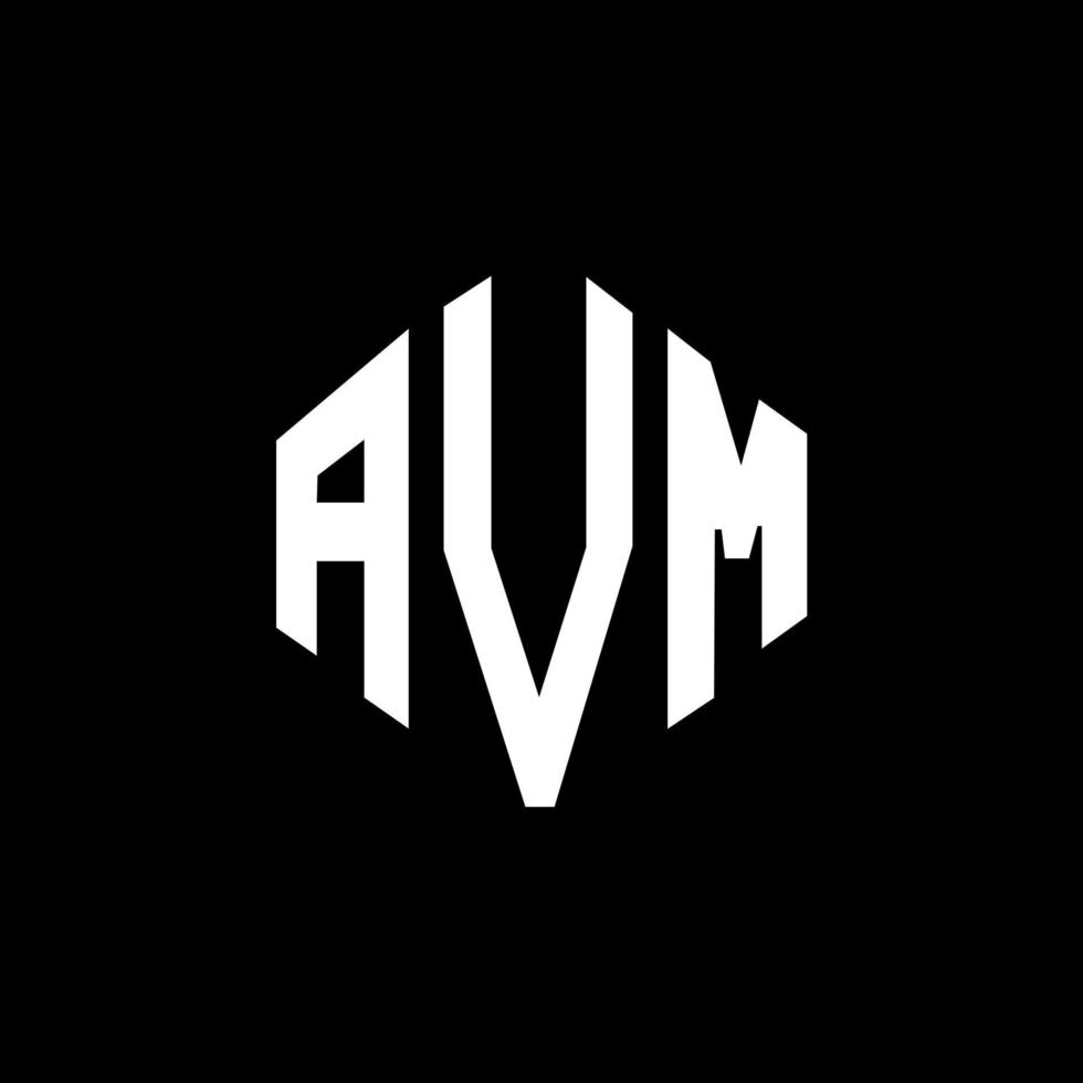 création de logo de lettre avm avec forme de polygone. création de logo en forme de polygone et de cube avm. modèle de logo vectoriel avm hexagone couleurs blanches et noires. monogramme avm, logo commercial et immobilier.