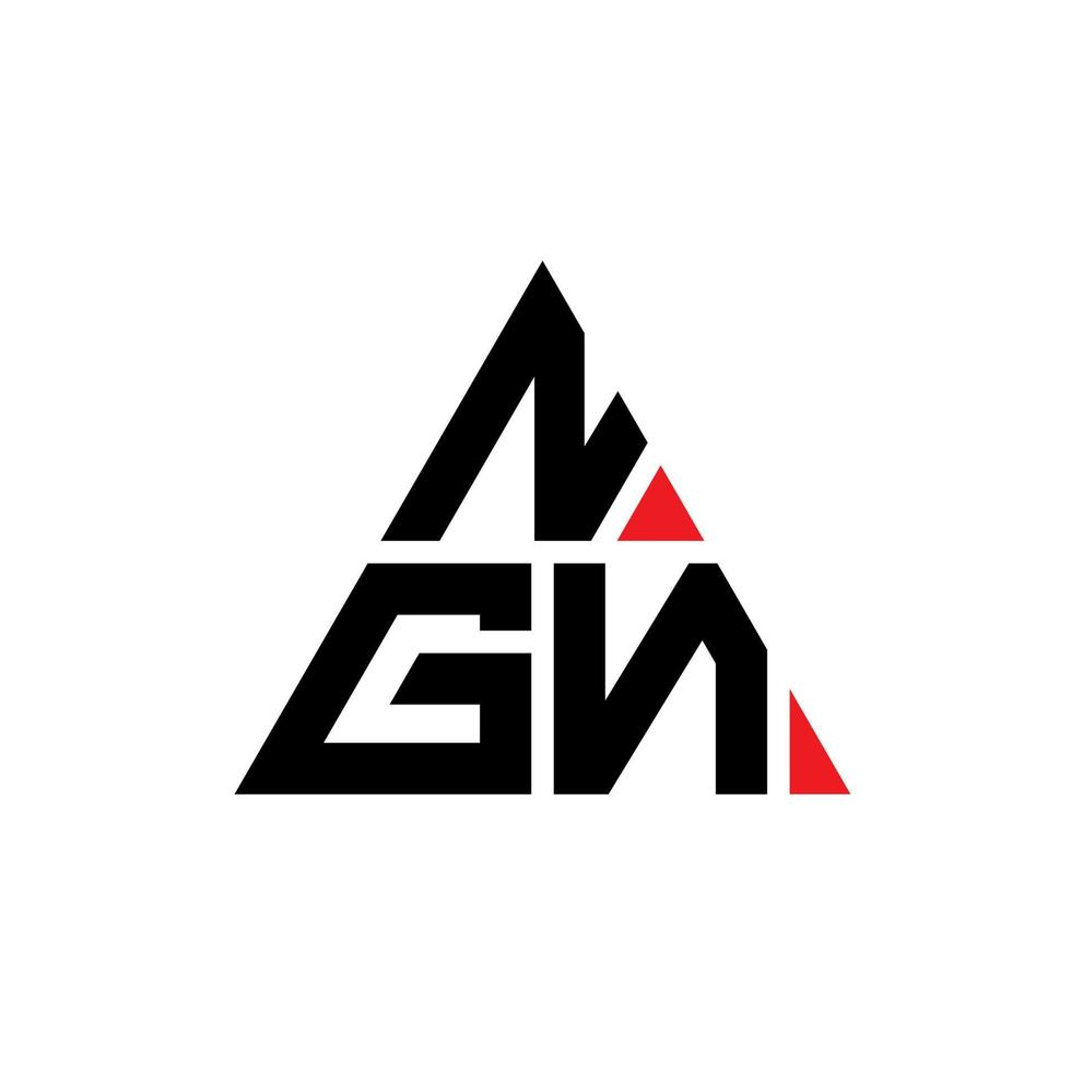 création de logo de lettre triangle ngn avec forme de triangle. monogramme de conception de logo triangle ngn. modèle de logo vectoriel triangle ngn avec couleur rouge. logo triangulaire ngn logo simple, élégant et luxueux.