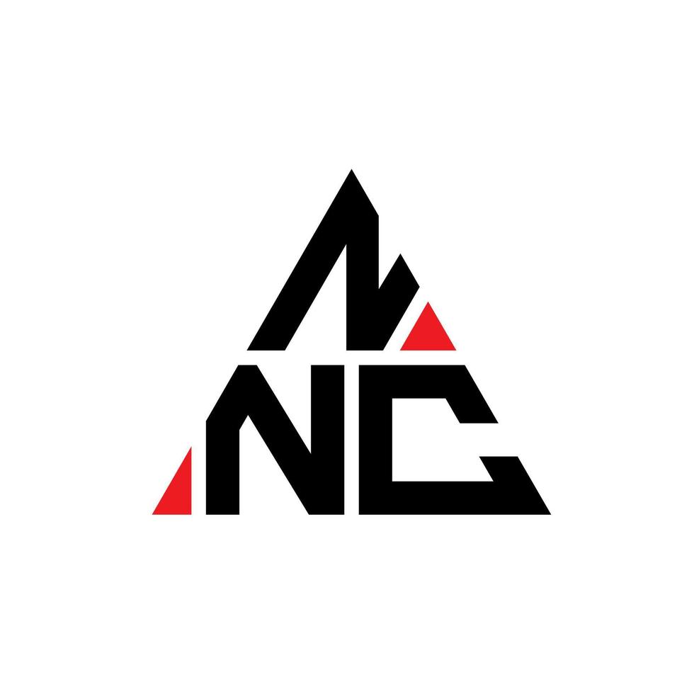 création de logo de lettre triangle nnc avec forme de triangle. monogramme de conception de logo triangle nnc. modèle de logo vectoriel triangle nnc avec couleur rouge. logo triangulaire nnc logo simple, élégant et luxueux.