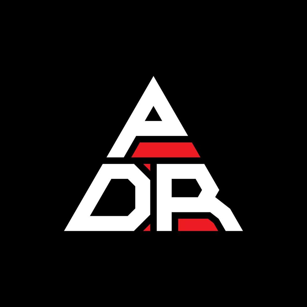 création de logo de lettre triangle pdr avec forme de triangle. monogramme de conception de logo triangle pdr. modèle de logo vectoriel triangle pdr avec couleur rouge. logo triangulaire pdr logo simple, élégant et luxueux.