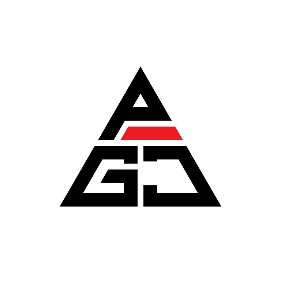 création de logo de lettre triangle pgj avec forme de triangle. monogramme de conception de logo triangle pgj. modèle de logo vectoriel triangle pgj avec couleur rouge. logo triangulaire pgj logo simple, élégant et luxueux.