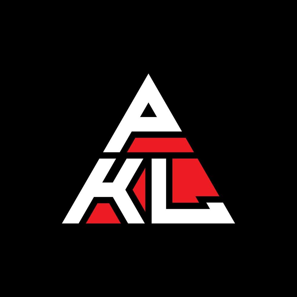 création de logo de lettre triangle pkl avec forme de triangle. monogramme de conception de logo triangle pkl. modèle de logo vectoriel triangle pkl avec couleur rouge. logo triangulaire pkl logo simple, élégant et luxueux.