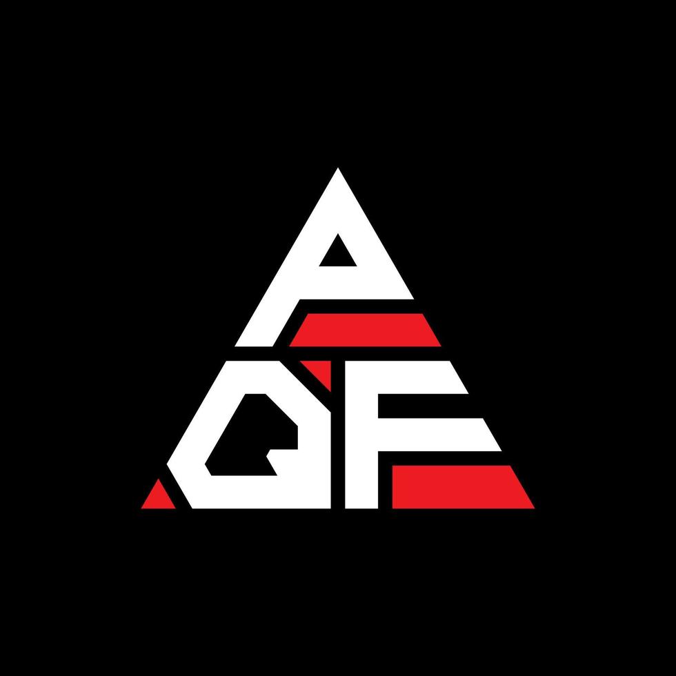 création de logo de lettre triangle pqf avec forme de triangle. monogramme de conception de logo triangle pqf. modèle de logo vectoriel triangle pqf avec couleur rouge. logo triangulaire pqf logo simple, élégant et luxueux.