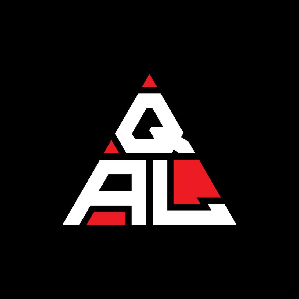 création de logo de lettre triangle qal avec forme de triangle. monogramme de conception de logo triangle qal. modèle de logo vectoriel triangle qal avec couleur rouge. logo triangulaire qal logo simple, élégant et luxueux.