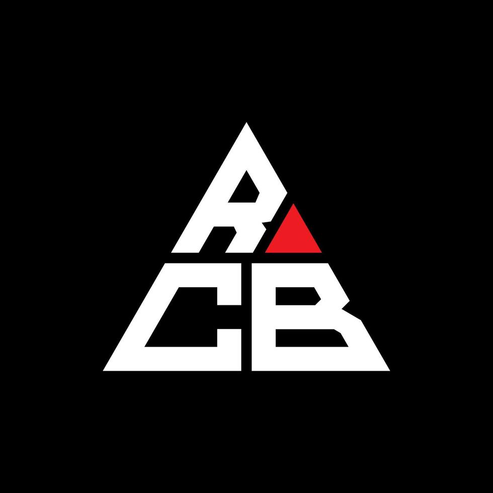 création de logo de lettre triangle rcb avec forme de triangle. monogramme de conception de logo triangle rcb. modèle de logo vectoriel triangle rcb avec couleur rouge. logo triangulaire rcb logo simple, élégant et luxueux.