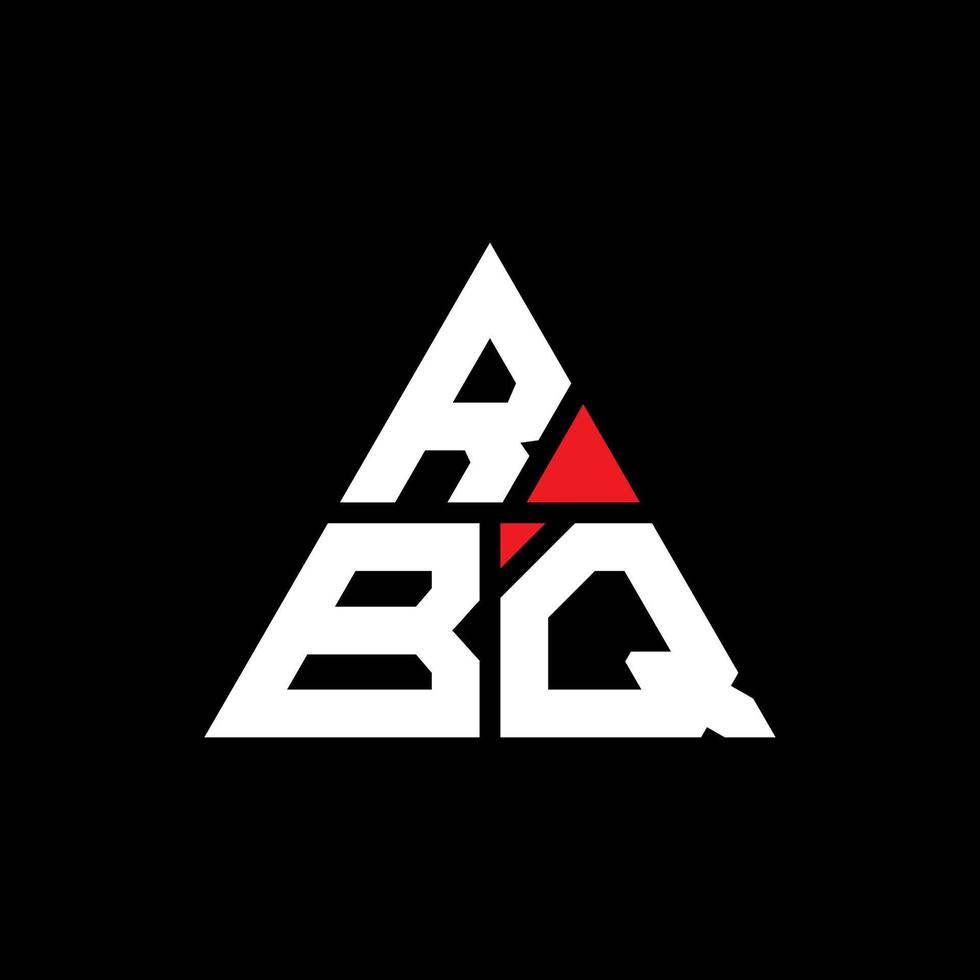 création de logo de lettre triangle rbq avec forme de triangle. monogramme de conception de logo triangle rbq. modèle de logo vectoriel triangle rbq avec couleur rouge. logo triangulaire rbq logo simple, élégant et luxueux.