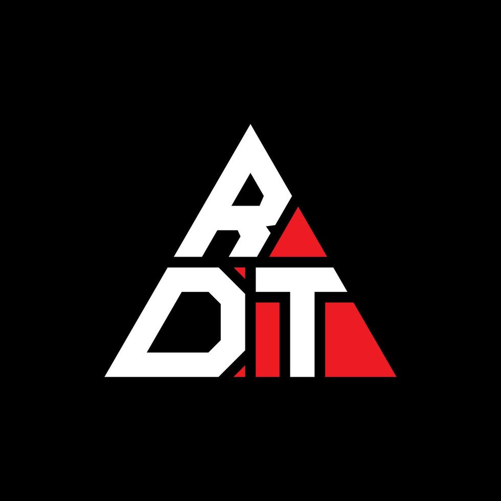 création de logo de lettre triangle rdt avec forme de triangle. monogramme de conception de logo triangle rdt. modèle de logo vectoriel triangle rdt avec couleur rouge. logo triangulaire rdt logo simple, élégant et luxueux.