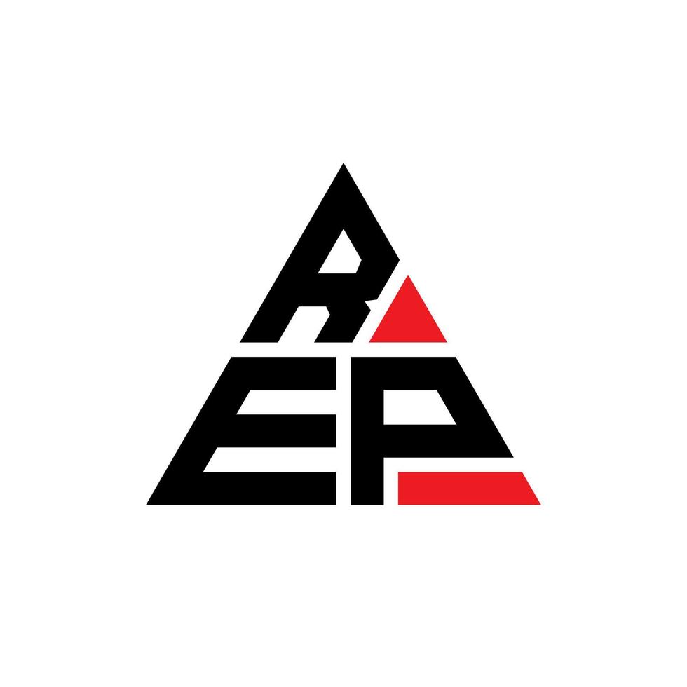 création de logo de lettre triangle rep avec forme de triangle. monogramme de conception de logo triangle rep. modèle de logo vectoriel triangle rep avec couleur rouge. rep logo triangulaire logo simple, élégant et luxueux.