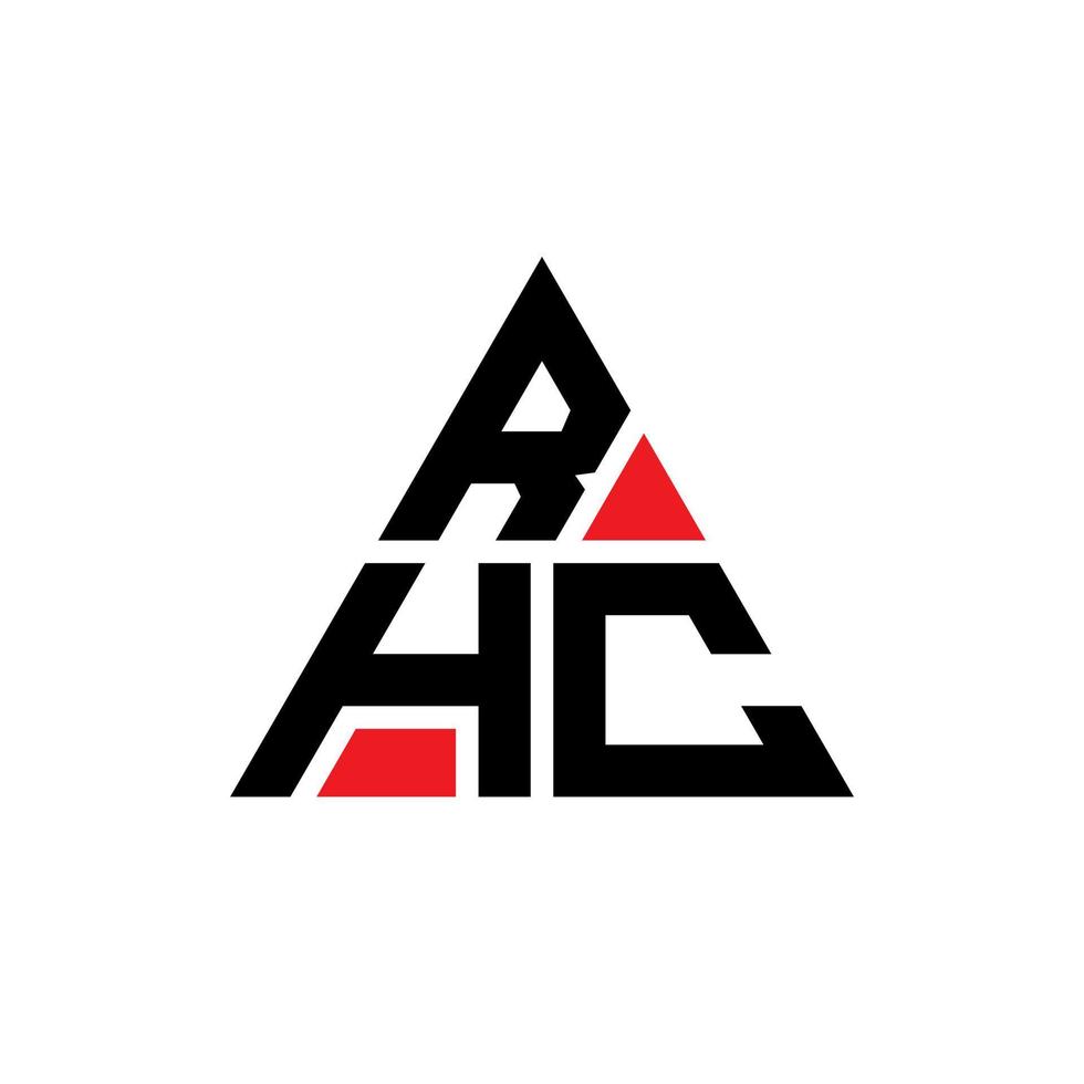 création de logo de lettre triangle rhc avec forme de triangle. monogramme de conception de logo triangle rhc. modèle de logo vectoriel triangle rhc avec couleur rouge. logo triangulaire rhc logo simple, élégant et luxueux.