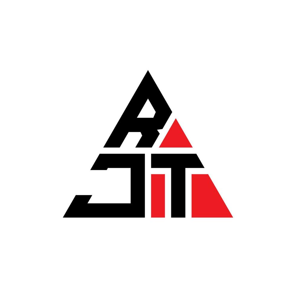 création de logo de lettre triangle rjt avec forme de triangle. monogramme de conception de logo triangle rjt. modèle de logo vectoriel triangle rjt avec couleur rouge. logo triangulaire rjt logo simple, élégant et luxueux.