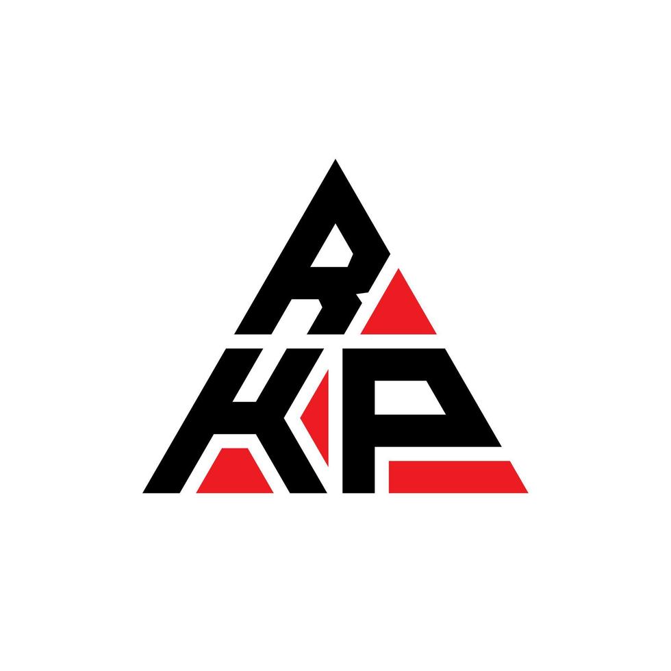 création de logo de lettre triangle rkp avec forme de triangle. monogramme de conception de logo triangle rkp. modèle de logo vectoriel triangle rkp avec couleur rouge. logo triangulaire rkp logo simple, élégant et luxueux.