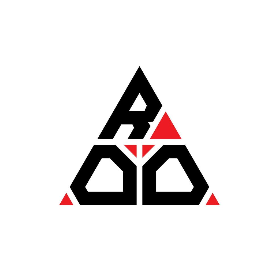 création de logo de lettre triangle roo avec forme de triangle. monogramme de conception de logo triangle roo. modèle de logo vectoriel triangle roo avec couleur rouge. roo logo triangulaire logo simple, élégant et luxueux.