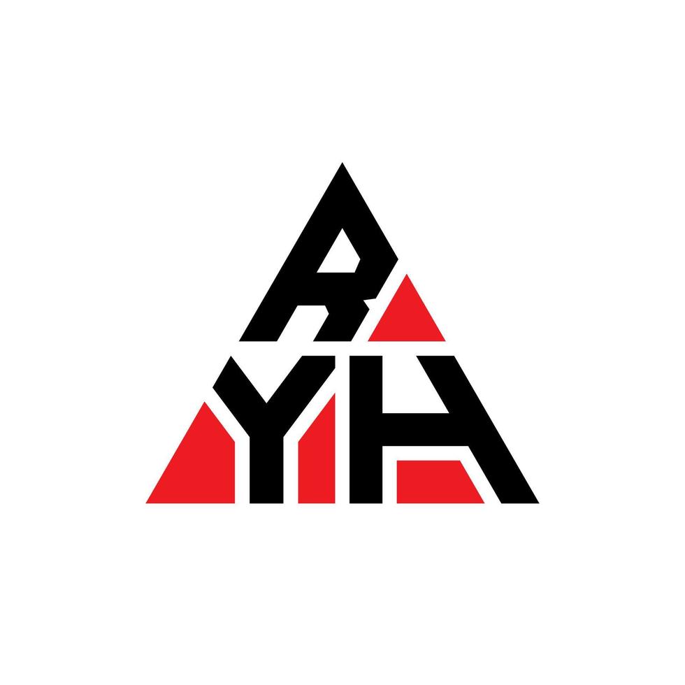 création de logo de lettre triangle ryh avec forme de triangle. monogramme de conception de logo triangle ryh. modèle de logo vectoriel triangle ryh avec couleur rouge. logo triangulaire ryh logo simple, élégant et luxueux.