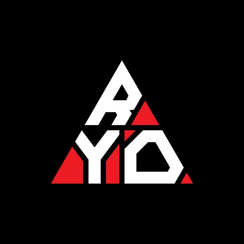 création de logo de lettre triangle ryo avec forme de triangle. monogramme de conception de logo triangle ryo. modèle de logo vectoriel triangle ryo avec couleur rouge. logo triangulaire ryo logo simple, élégant et luxueux.