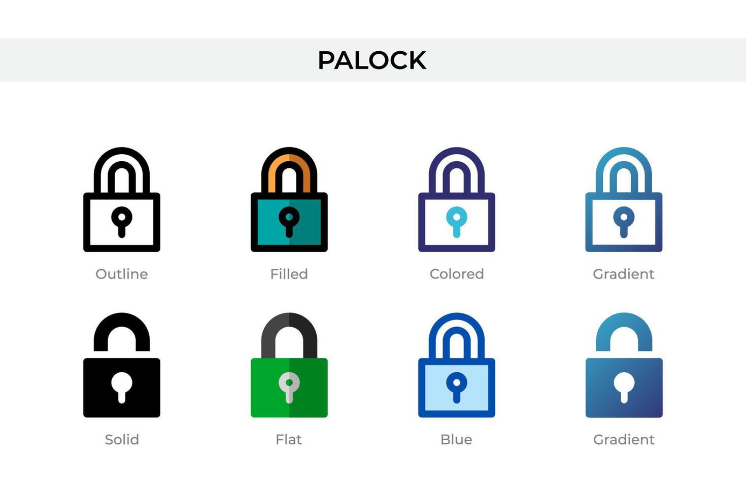 icône de cadenas dans un style différent. icônes vectorielles de cadenas conçues en style contour, solide, coloré, rempli, dégradé et plat. symbole, illustration de logo. illustration vectorielle vecteur