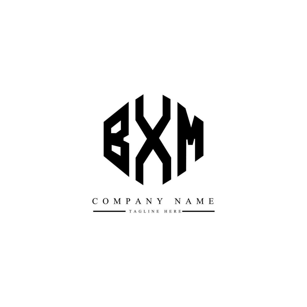 création de logo de lettre bxm avec forme de polygone. création de logo en forme de polygone et de cube bxm. modèle de logo vectoriel bxm hexagone couleurs blanches et noires. monogramme bxm, logo d'entreprise et immobilier.