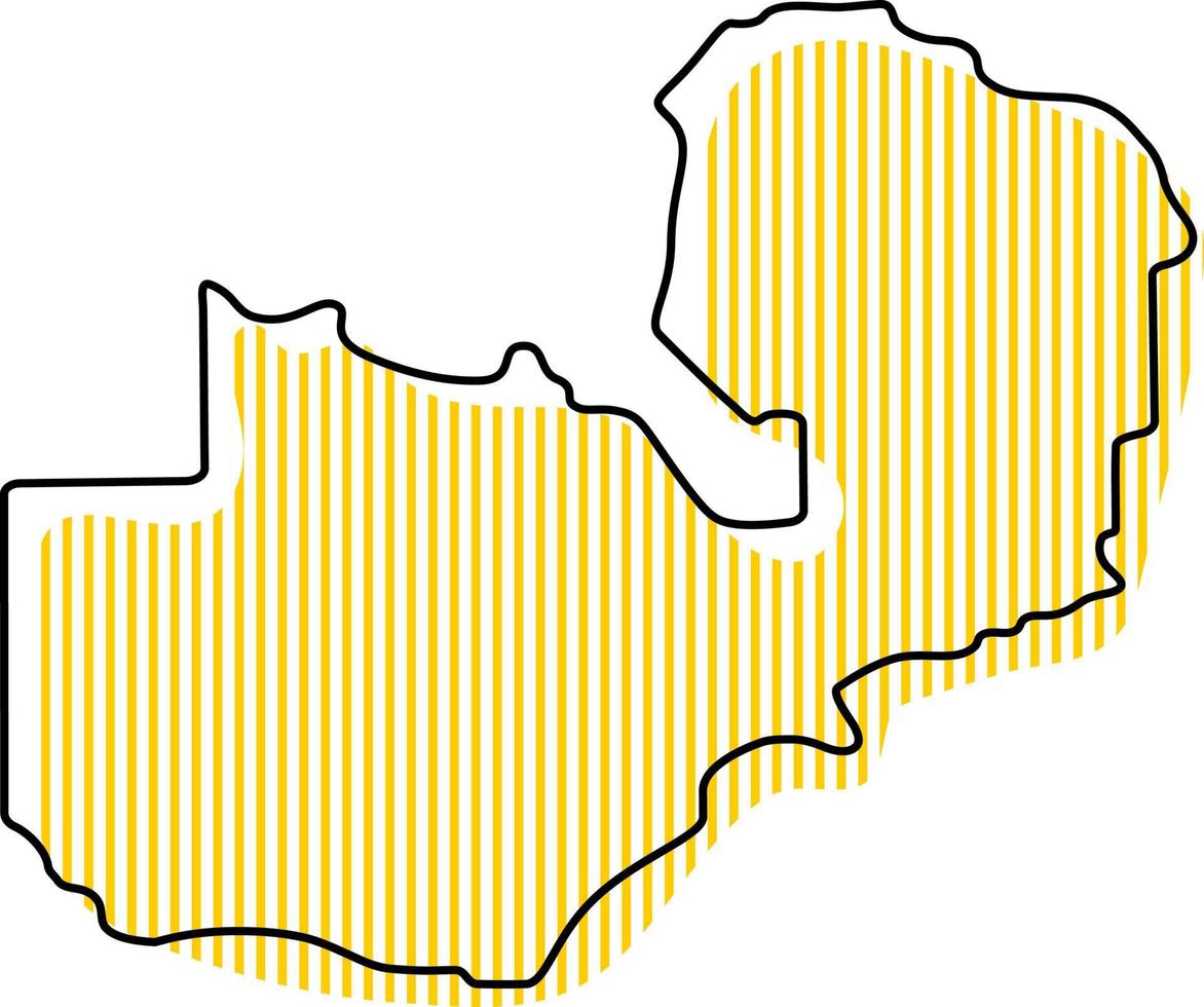 carte simple stylisée de l'icône de la zambie. vecteur