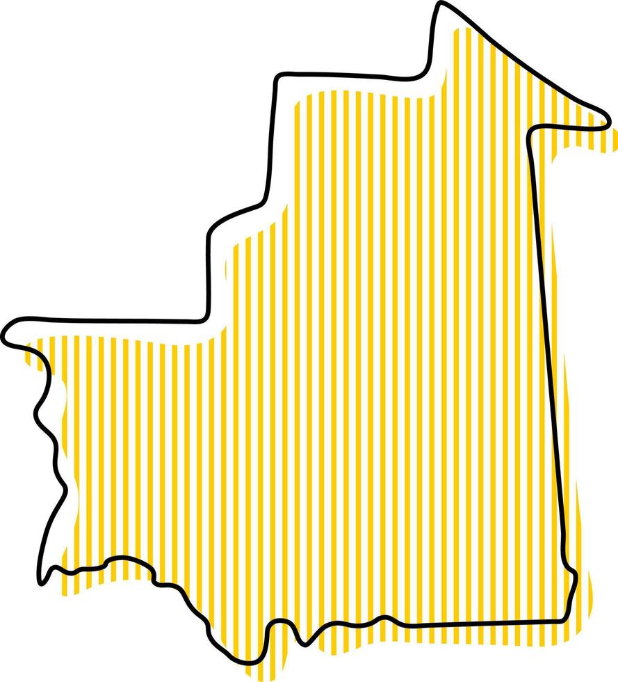 carte simple stylisée de l'icône de mauritanie. vecteur