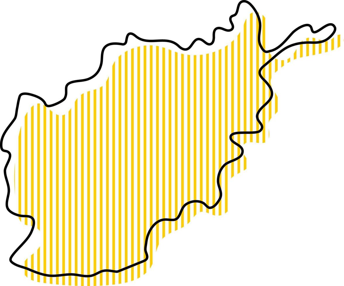 carte simple stylisée de l'icône de l'afghanistan. vecteur