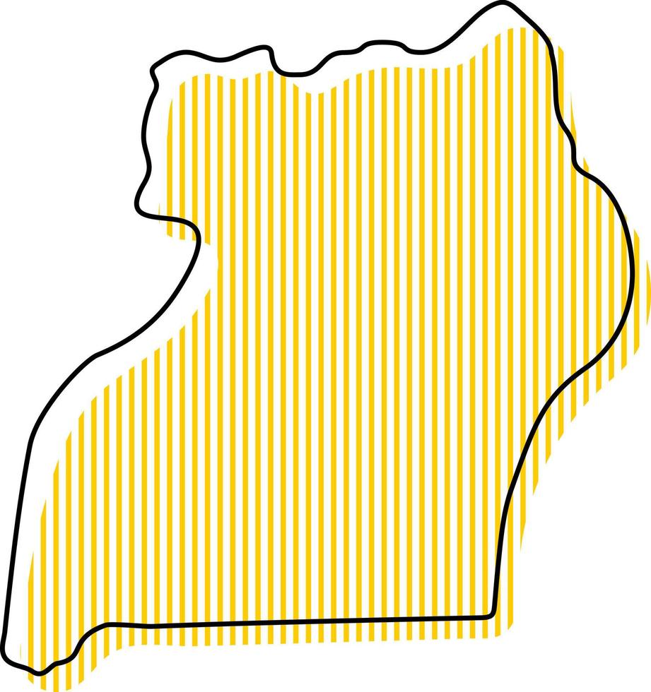 carte simple stylisée de l'icône de l'ouganda. vecteur