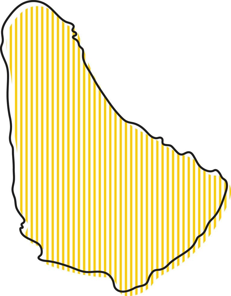 carte simple stylisée de l'icône de la barbade. vecteur