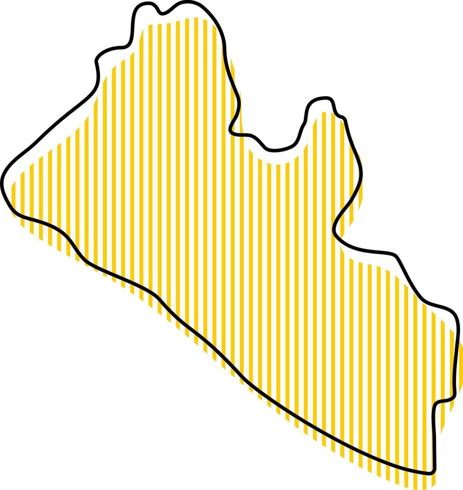 carte simple stylisée de l'icône du Libéria. vecteur