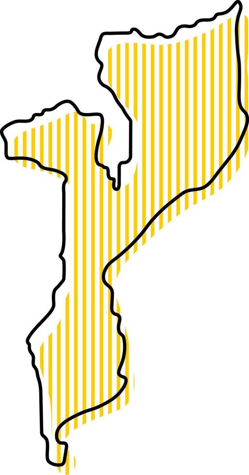 carte simple stylisée de l'icône mozambique. vecteur