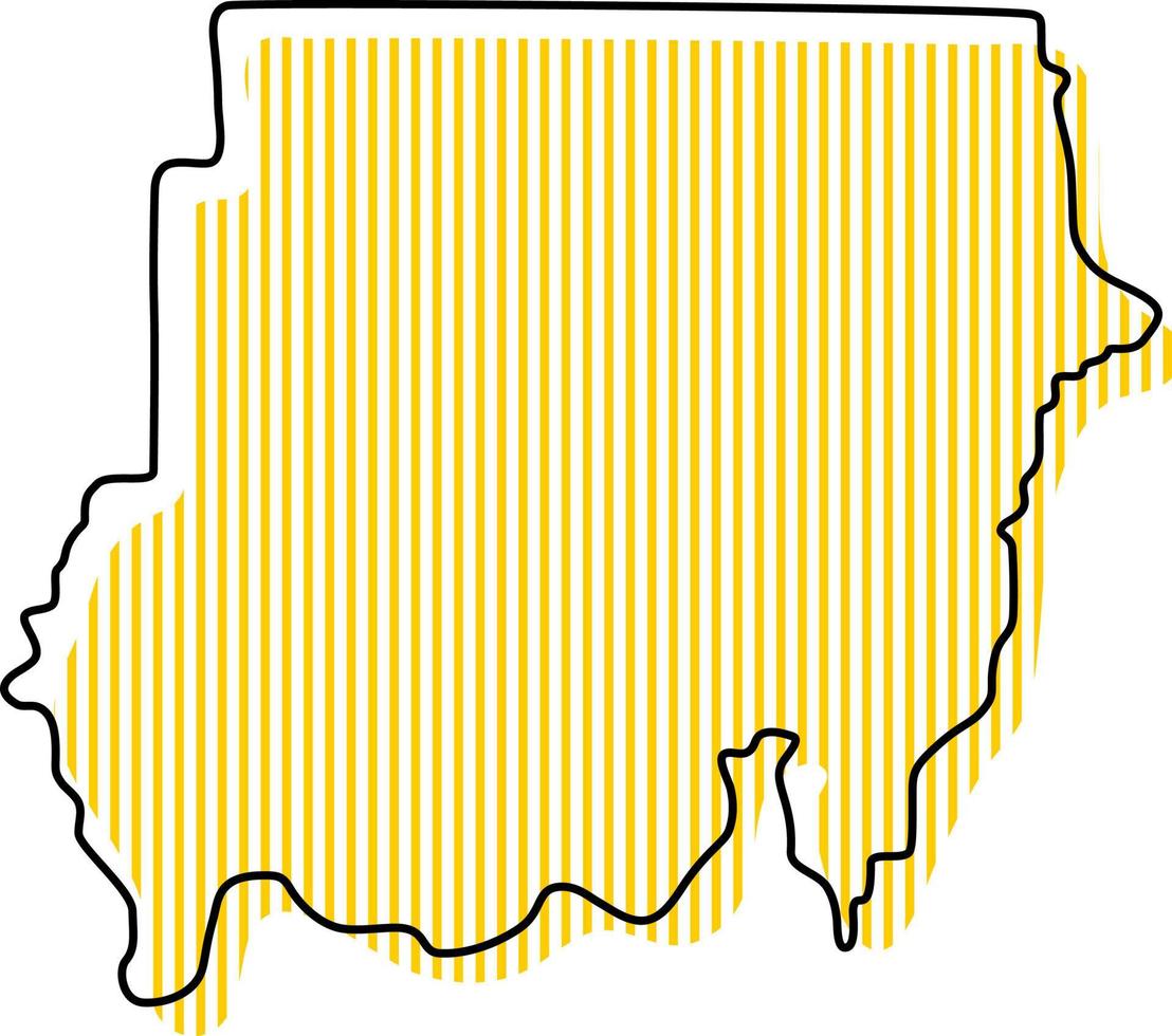 carte muette simple stylisée de l'icône du soudan. vecteur