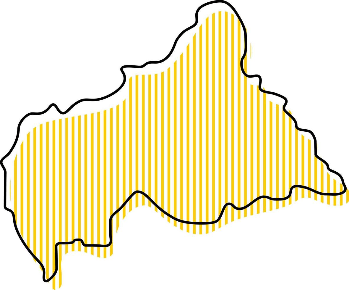 carte simple stylisée de l'icône de la république centrafricaine. vecteur