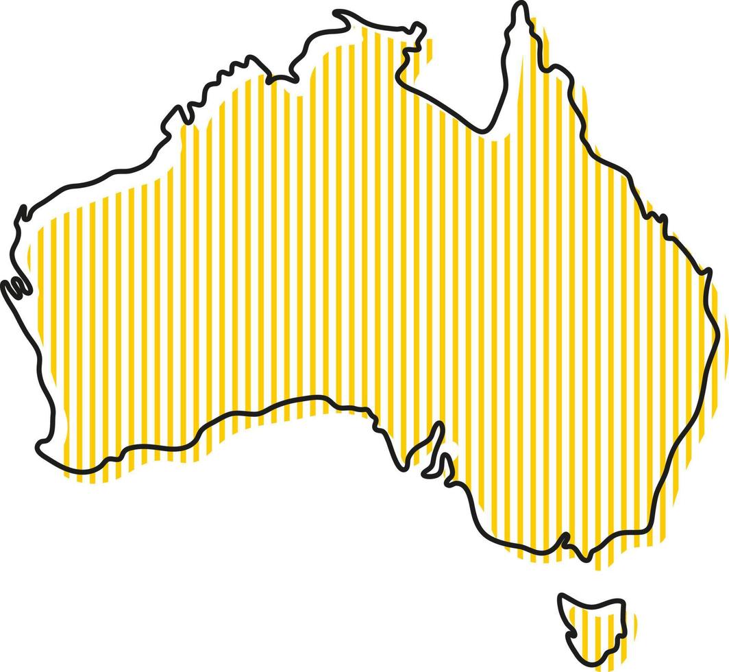 carte simple stylisée de l'icône de l'australie. vecteur