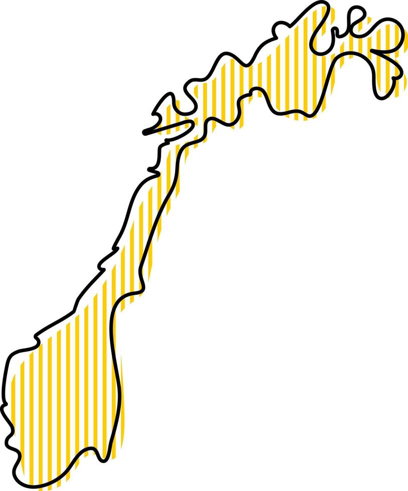carte simple stylisée de l'icône de norvège. vecteur