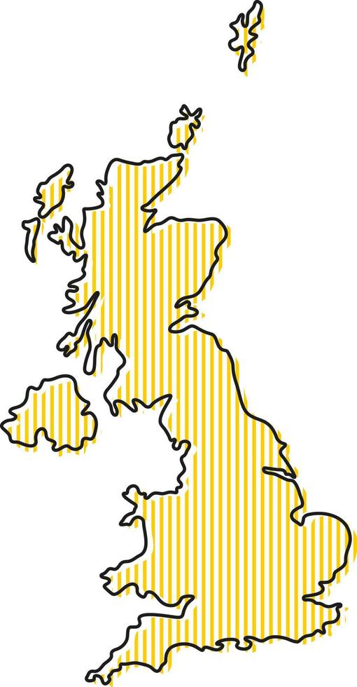 carte simple stylisée de l'icône du Royaume-Uni. vecteur