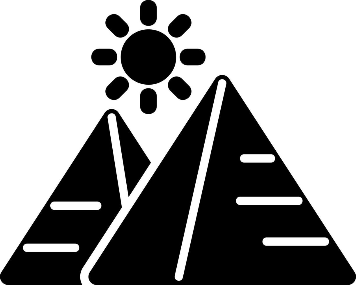 icône de glyphe des pyramides du désert vecteur