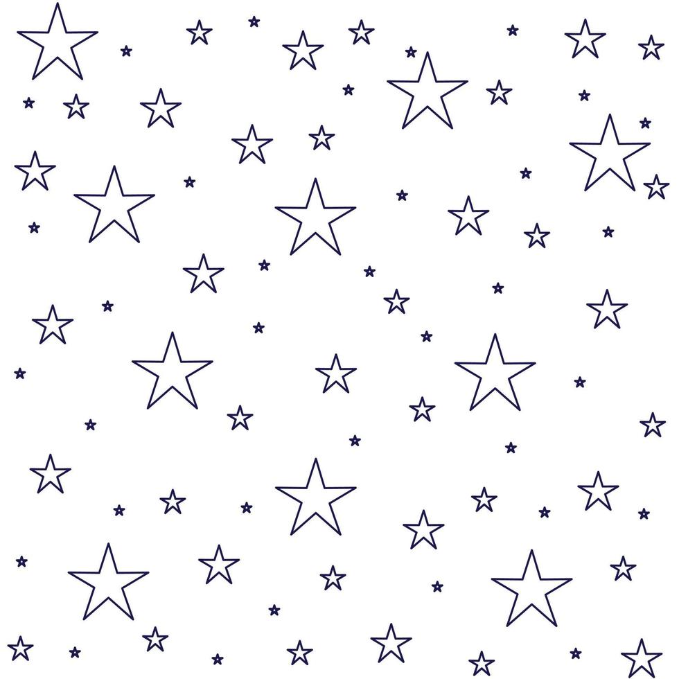 motif abstrait harmonieux d'étoiles grises de différentes tailles sur fond blanc. belle illustration vectorielle. vecteur