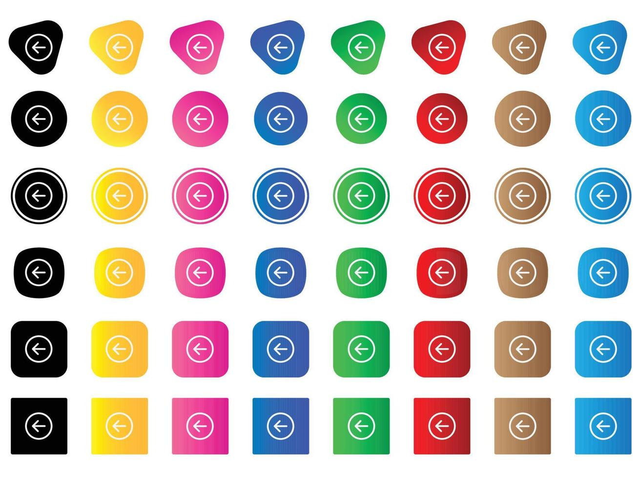 icône de cercle flèche gauche. jeu d'icônes Web. collection d'icônes. illustration vectorielle simple. vecteur