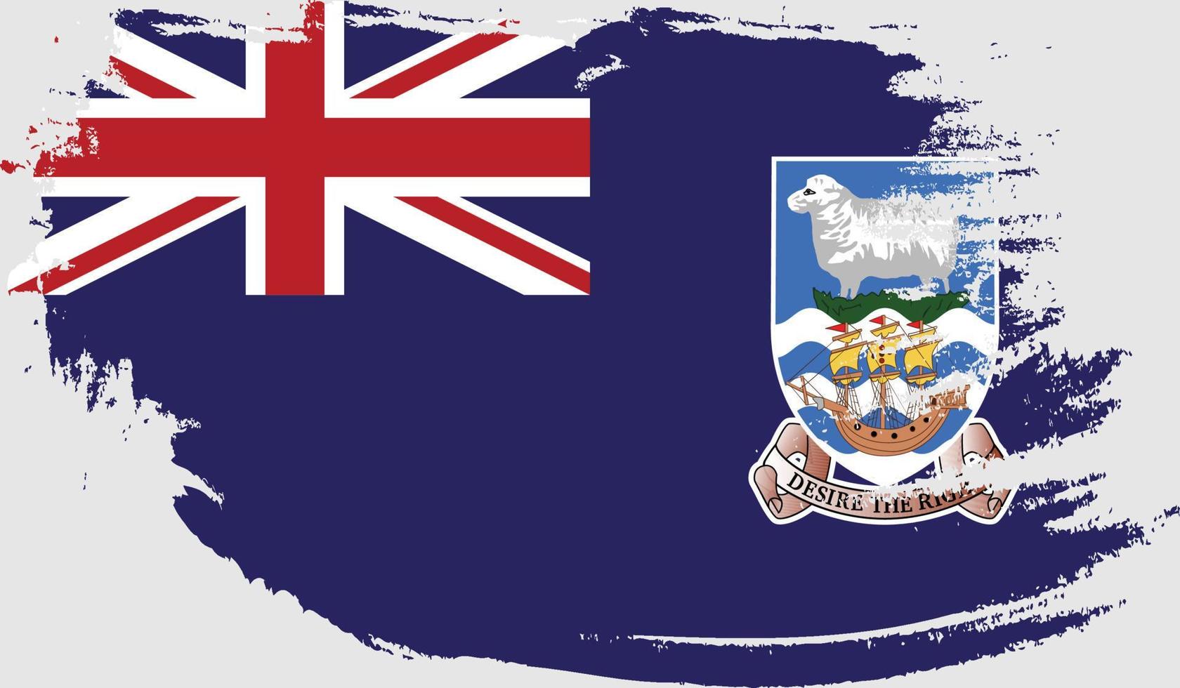 drapeau des îles malouines avec texture grunge vecteur