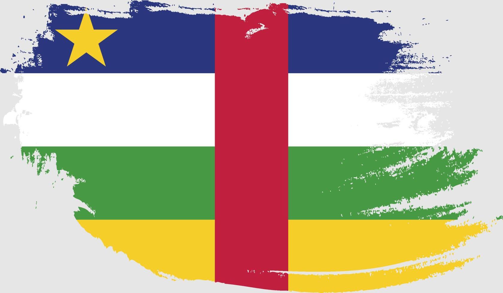 drapeau de la république centrafricaine avec texture grunge vecteur