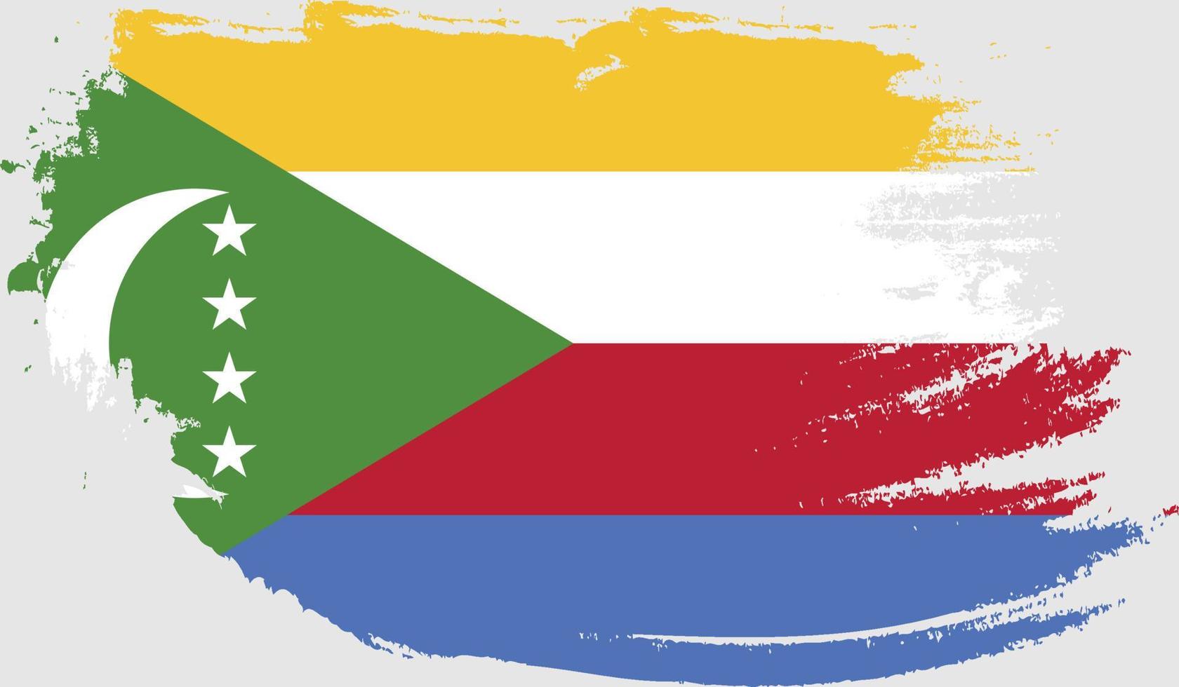 drapeau des comores avec texture grunge vecteur