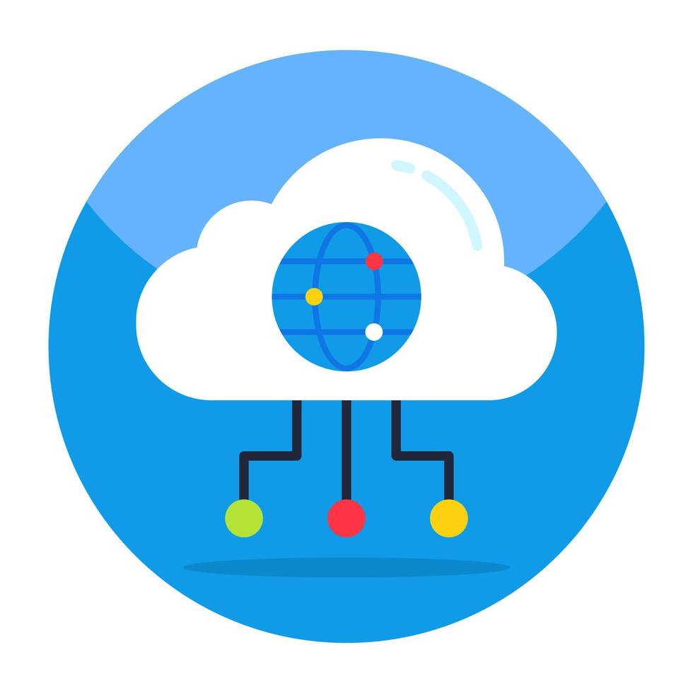 icône de conception modifiable du navigateur cloud vecteur