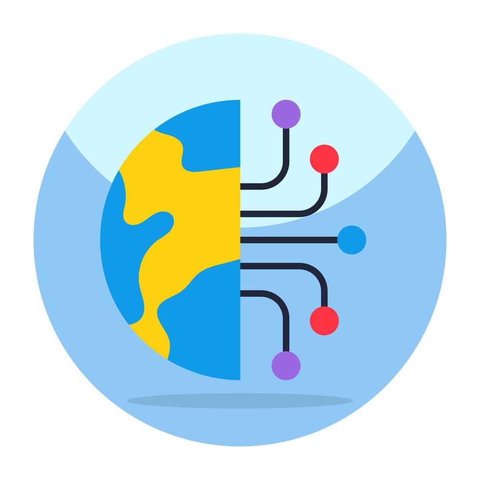 icône de conception unique du réseau mondial vecteur