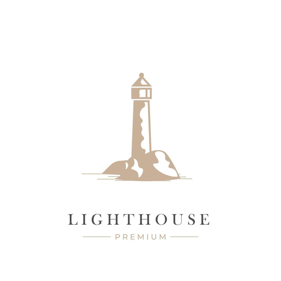 phare élégant logo illustration simple vecteur