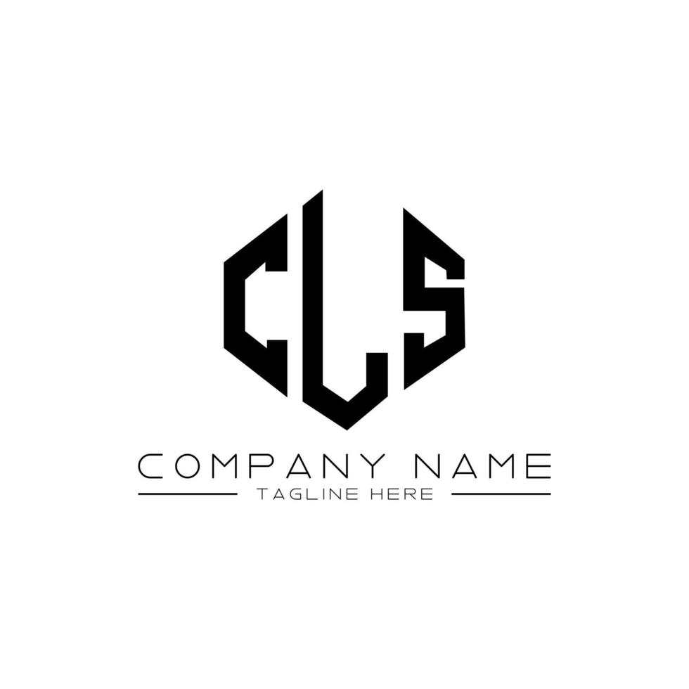 création de logo de lettre cls avec forme de polygone. création de logo cls en forme de polygone et de cube. modèle de logo vectoriel cls hexagone couleurs blanches et noires. monogramme cls, logo d'entreprise et immobilier.