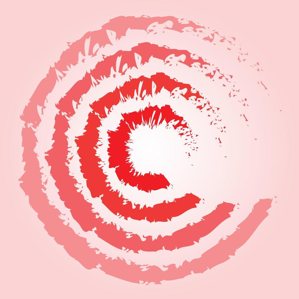 coup de pinceau de couleur rouge sous forme circulaire vecteur