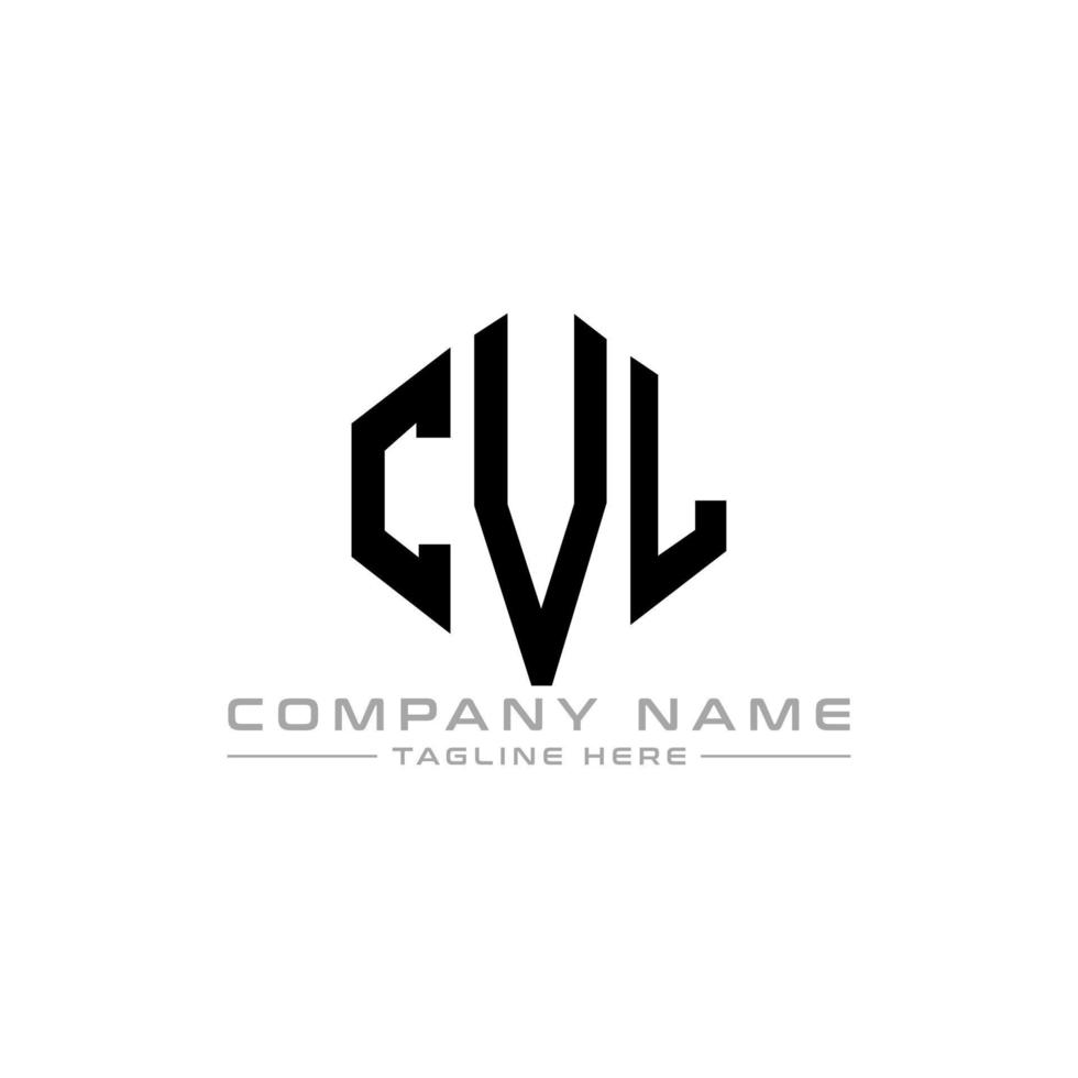 création de logo de lettre cvl avec forme de polygone. création de logo en forme de polygone et de cube cvl. modèle de logo vectoriel cvl hexagone couleurs blanches et noires. monogramme cvl, logo d'entreprise et immobilier.