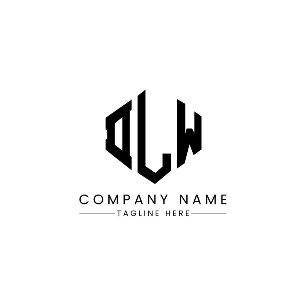 création de logo de lettre dlw avec forme de polygone. création de logo en forme de polygone et de cube dlw. modèle de logo vectoriel hexagone dlw couleurs blanches et noires. monogramme dlw, logo d'entreprise et immobilier.